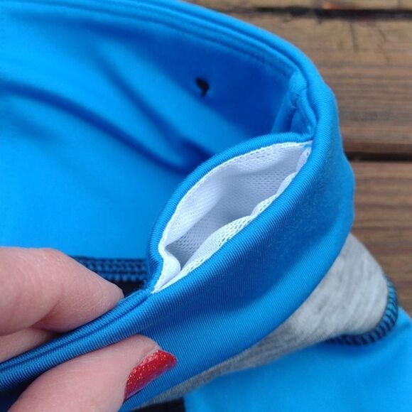 Nike Dri-Fit Color Block Black Red Blue Gray Leggings Size 1X - Picture 10 of 14